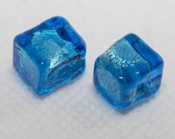 画像1: ダード　8ミリ　2個　ホワイトゴールド/アクアマリーナ